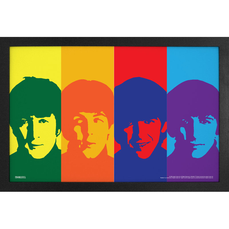 George Oliver The Beatles - Color Quad 11x17 Gel-Coat Framed Print